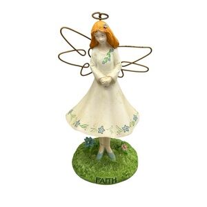 Russ Berrie Inspirational Thoughts “Faith” Angel Figurine Wire Wings